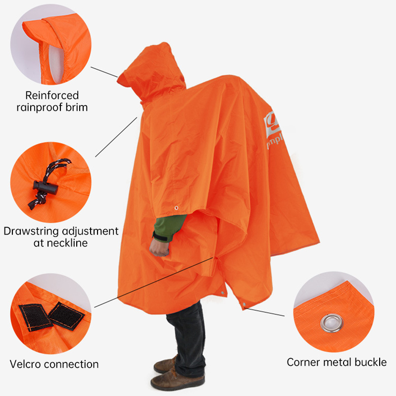 Camping Rain Poncho - Capa de chuva 3 em 1