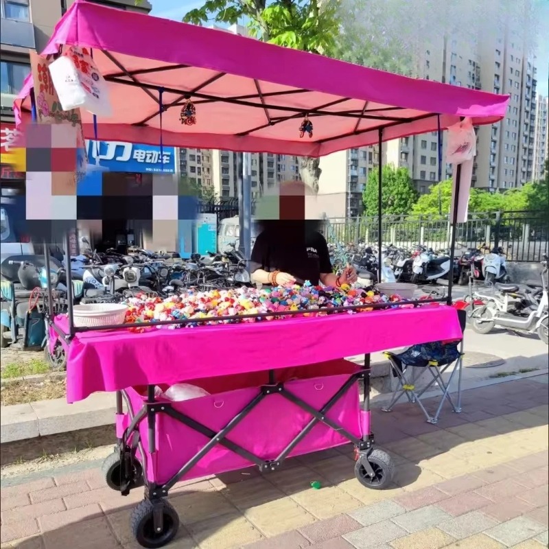 Outdoor Camping Trolley - Carrinho de Feira com Mesa Grande,