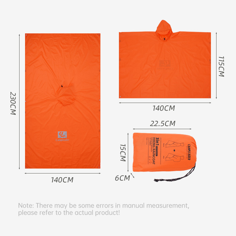 Capa de chuva 3 em 1 à prova d - Camping Rain Poncho avaliação e preço