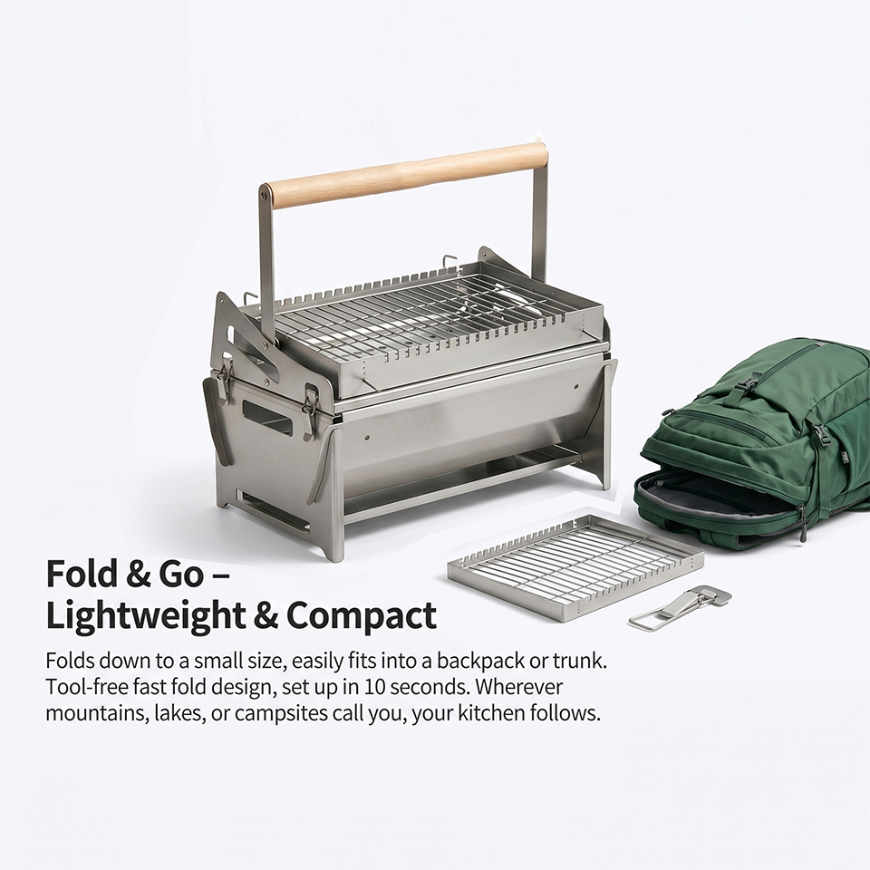 Churrasqueira portátil de aço  - Outdoor Camping Trolley avaliação e preço