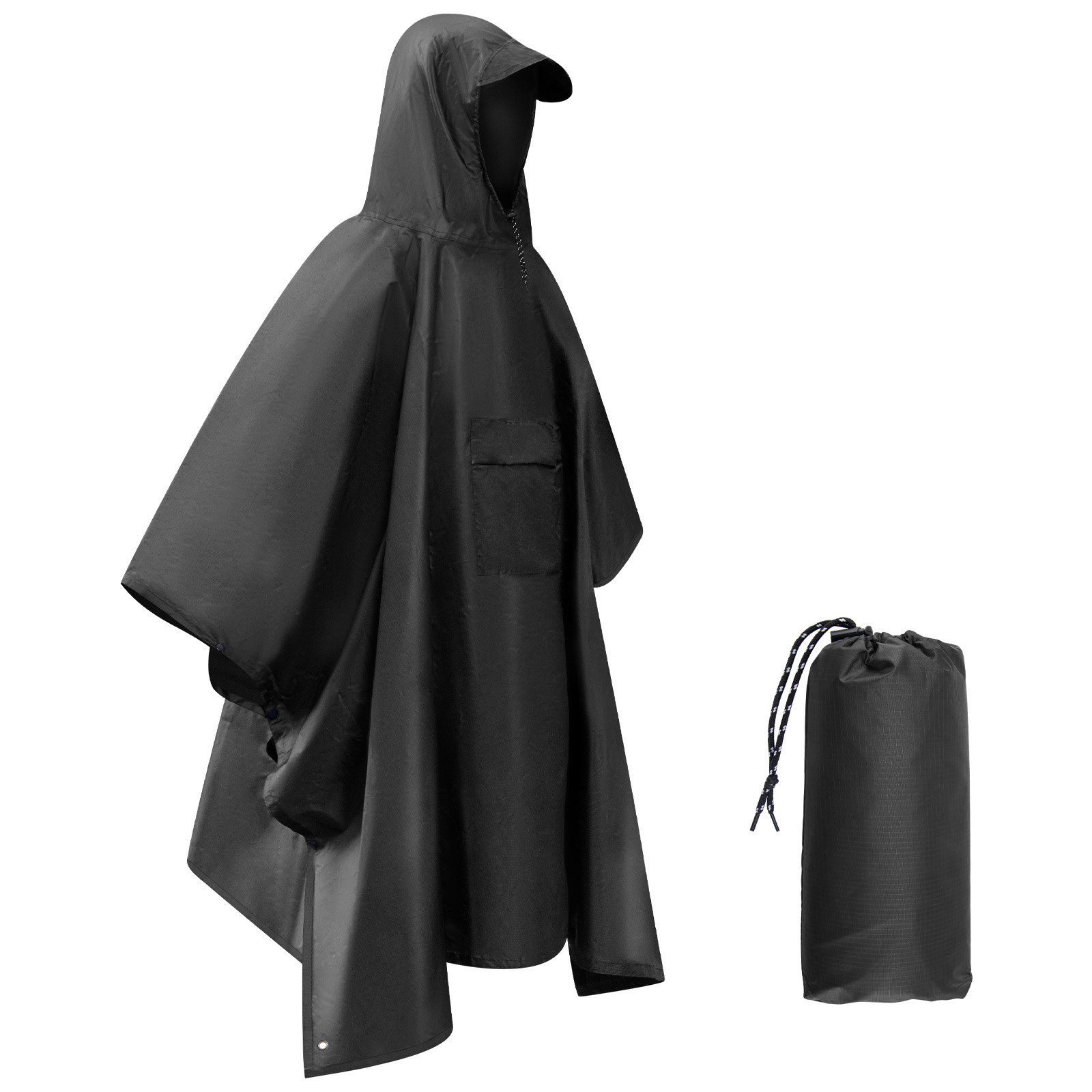 Capa de chuva impermeável leve - Camping Rain Poncho avaliação e preço