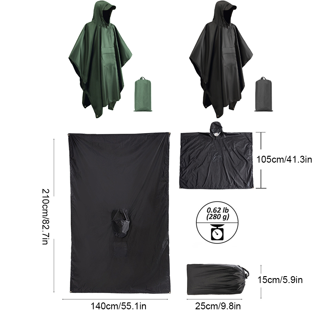 Poncho de Chuva Impermeável, C - Camping Rain Poncho avaliação e preço