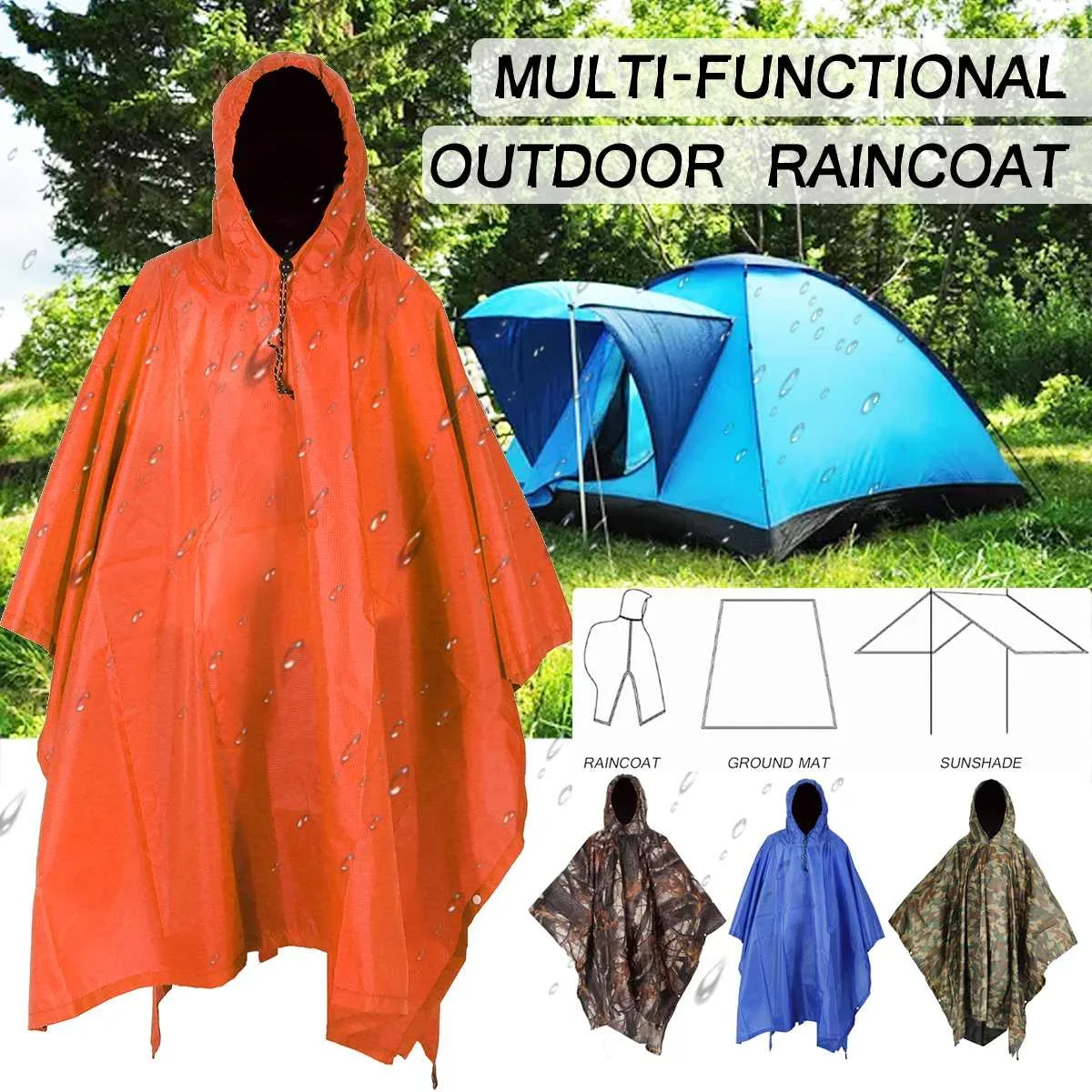 Guarda-sol portátil para acamp - Camping Rain Poncho avaliação e preço