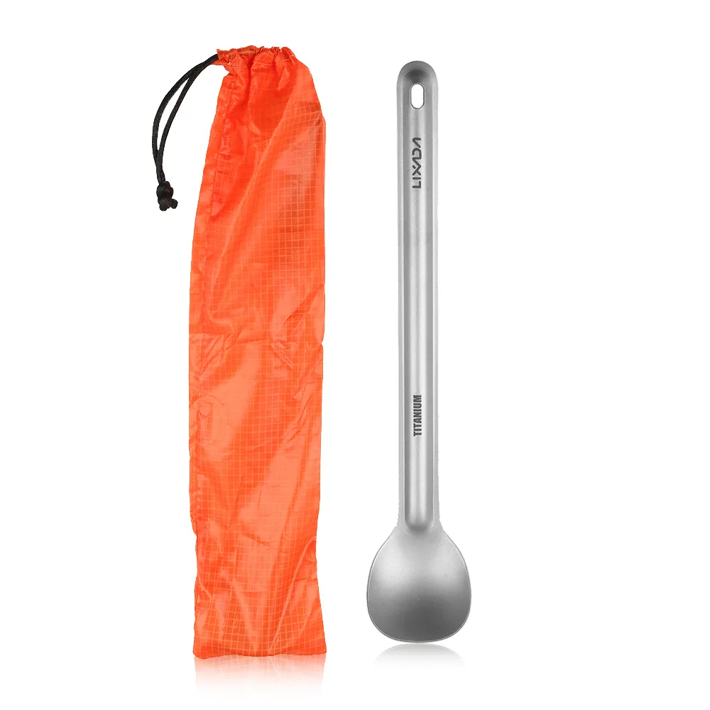 Lixada-Colher de Titânio Punho - Outdoor Camping Dining Set avaliação e preço