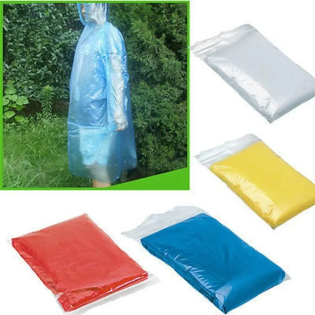 5/10pc capa de chuva descartáv - Camping Rain Poncho avaliação e preço