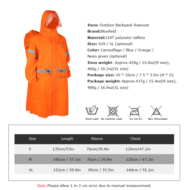 Mochila unissex refletiva para - Camping Rain Poncho avaliação e preço