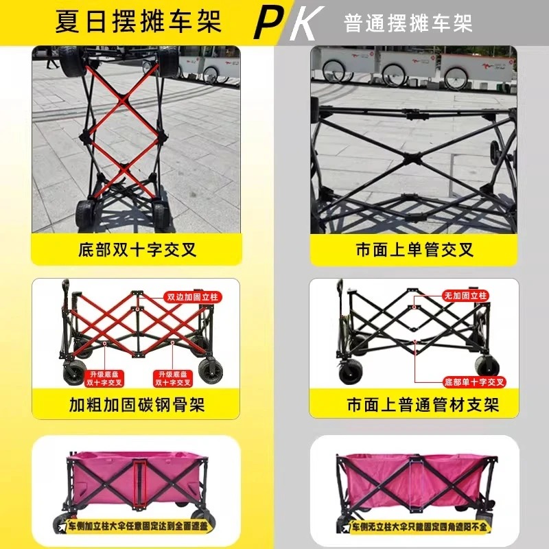 Carrinho de Feira com Mesa Gra - Outdoor Camping Trolley avaliação e preço